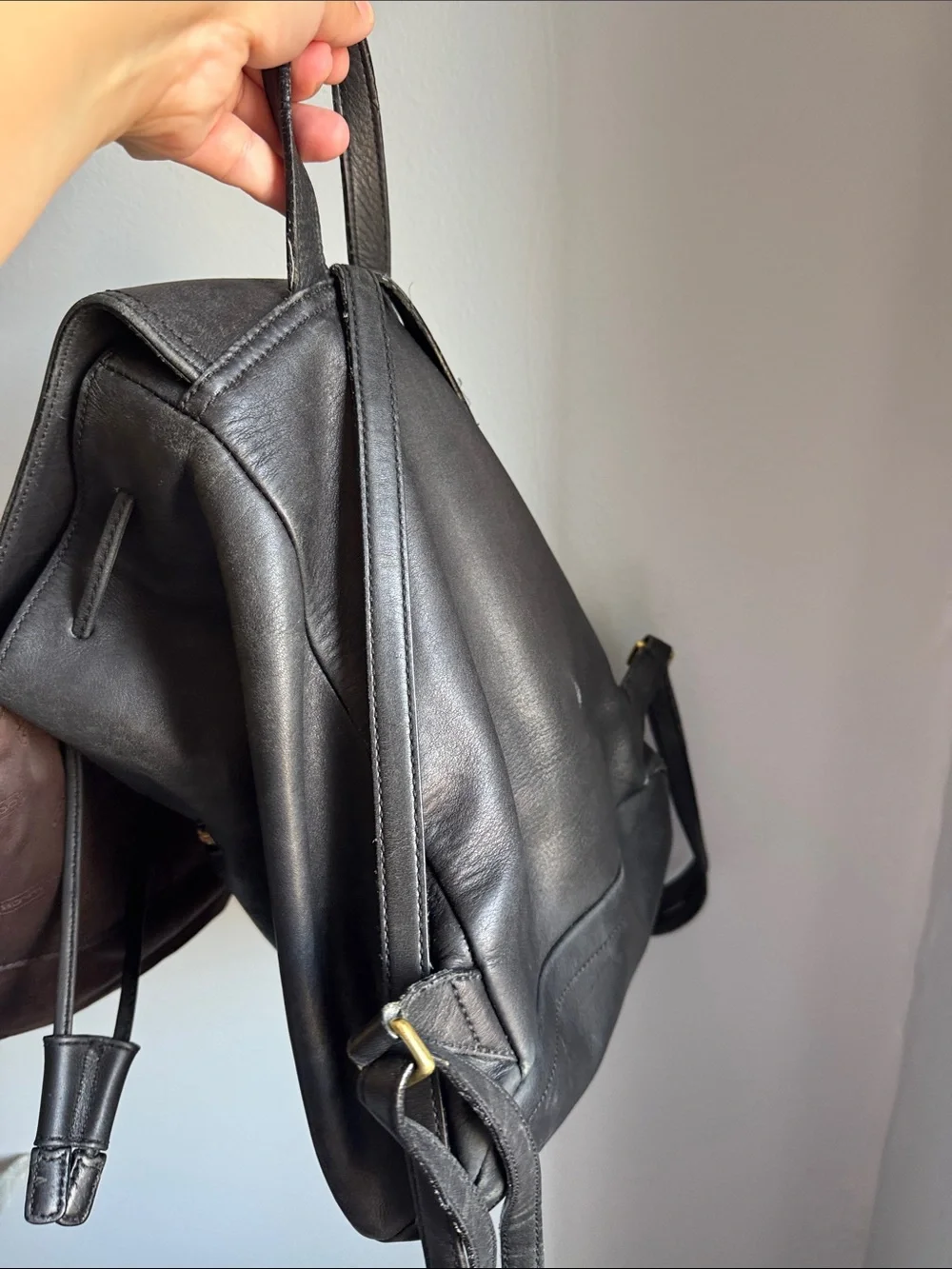 Coach 9827 Legacy Black Leather Backpack with Gold Hardware